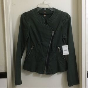 💥Free People Asymmetrical Peplum Moto Jacket